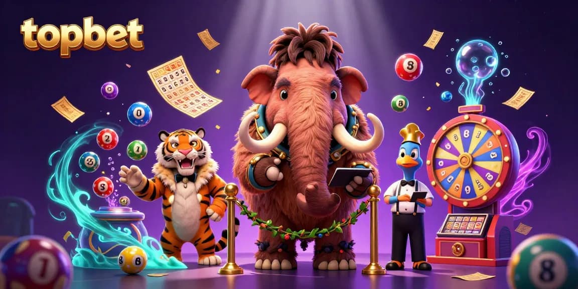 Win big at topbet with dynamic 3D casino scene featuring lively characters and vibrant gambling elements.