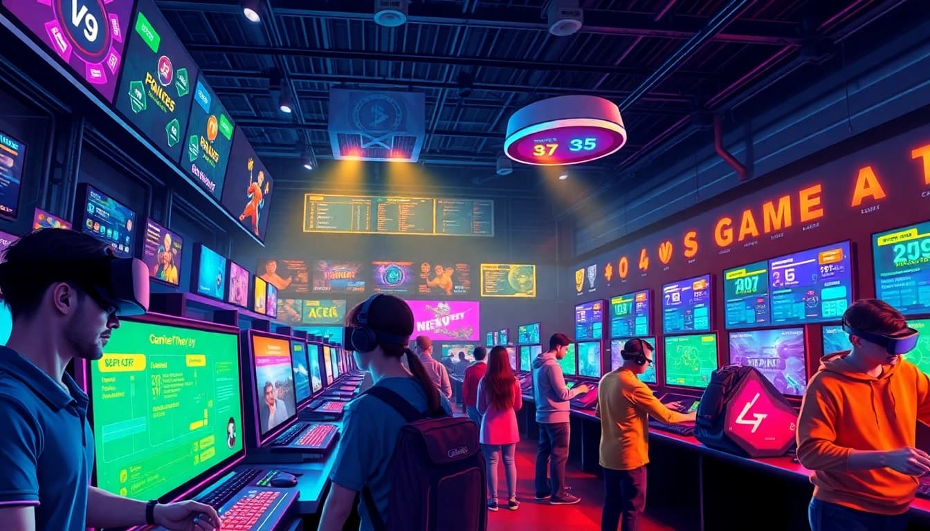 Engage with dynamic games and gamification experiences in a vibrant gaming arena.
