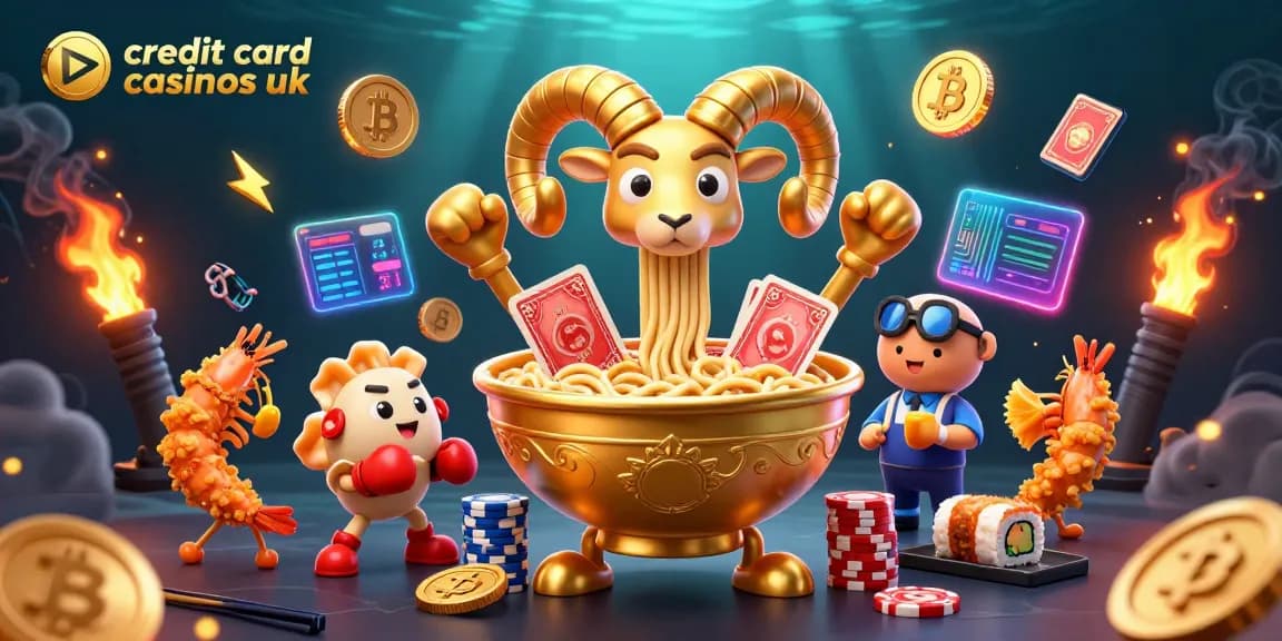Experience lively action at credit card casinos uk featuring animated characters and casino elements.
