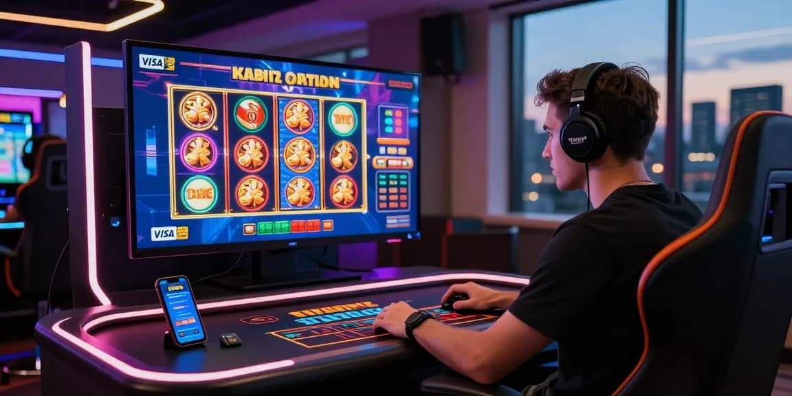 Visually engaging scene at a credit card casino featuring vibrant games and dynamic atmosphere representing https://transact.org.uk's offerings.