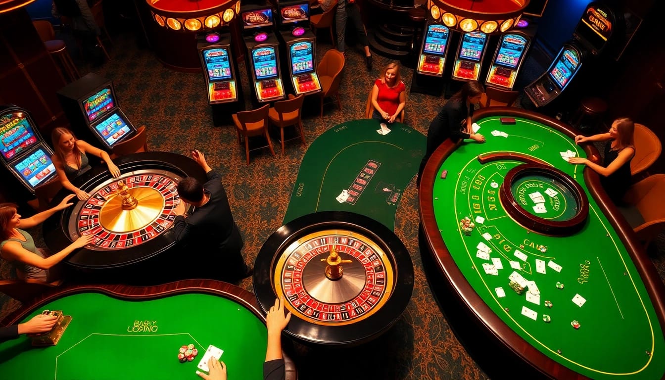 Players enjoying a thrilling game at https://tg88-casino.com/, surrounded by luxury casino elements.