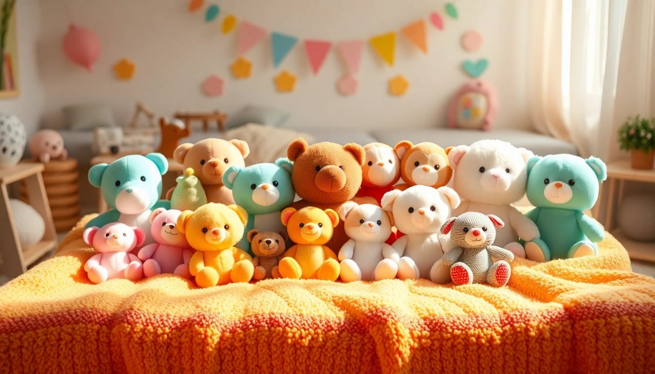 Showcase playful custom plushies designed with vibrant colors and soft textures, bringing joy to their surroundings.