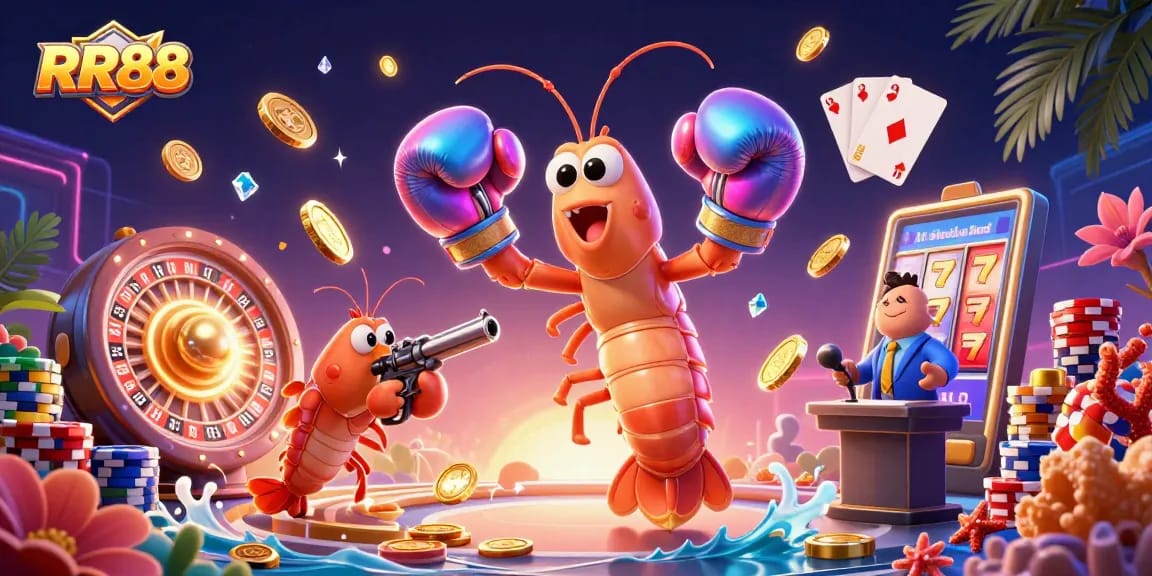 Experience thrilling gameplay at RR88 with vibrant 3D casino characters and casino elements.