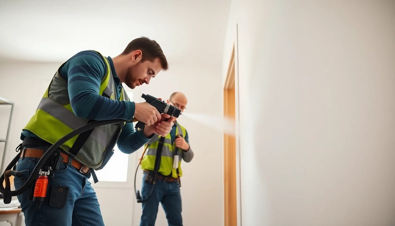 Technicians performing spray foam removal Surrey in a clean residential setting.