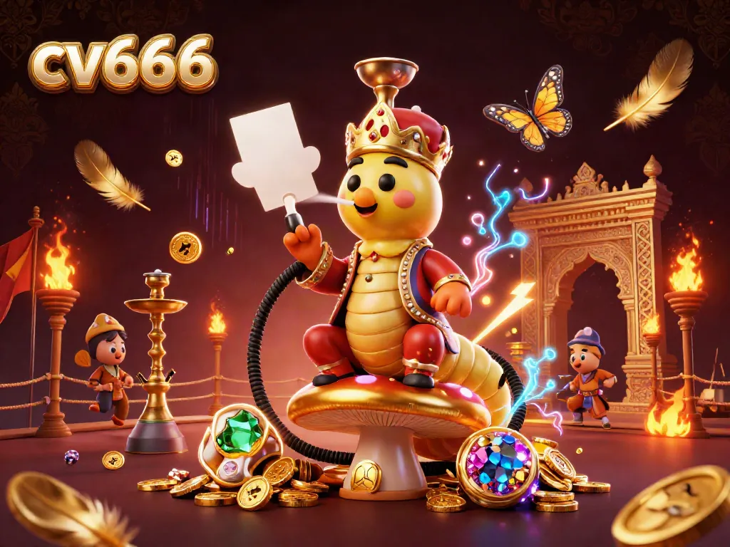 Experience the excitement of cv666 with a vibrant 3D casino illustration featuring unique characters and elements.