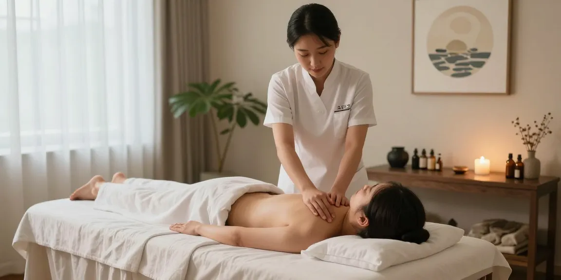 Experience relaxation with 철산동출장마사지 in a serene therapy room.