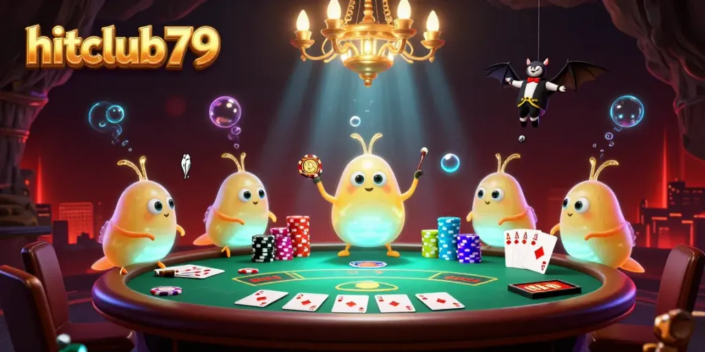 Engage in thrilling gameplay at hitclub79, featuring vibrant 3D glowworms lighting a cave casino.
