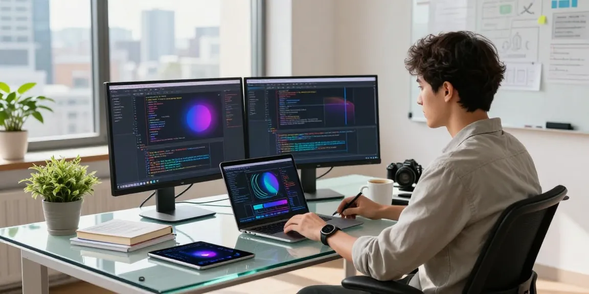 Innovative workspace showcasing juicy ai development with a software engineer coding.