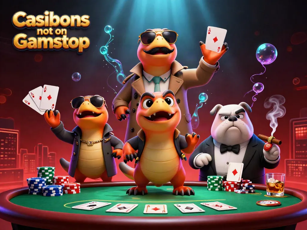 Experience Casinos not on Gamstop as raptors in a trench coat attempt entry into a VIP lounge.
