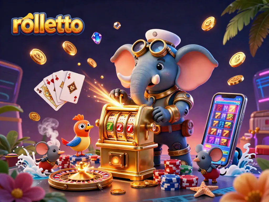 Engage with rolletto's thrilling casino experience featuring vibrant slot machines and festive gaming elements.