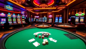 Experience thrilling gameplay at King88.limited with vibrant casino visuals featuring poker, slots, and roulette.