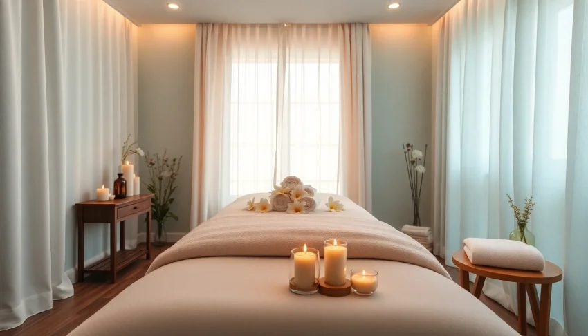 Spa Ads showcasing a tranquil treatment room with calming colors and inviting decor.