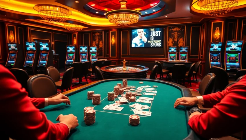 Witness the thrilling atmosphere at Vankhanhtv with players competing in high-stakes poker at an elegant casino table.