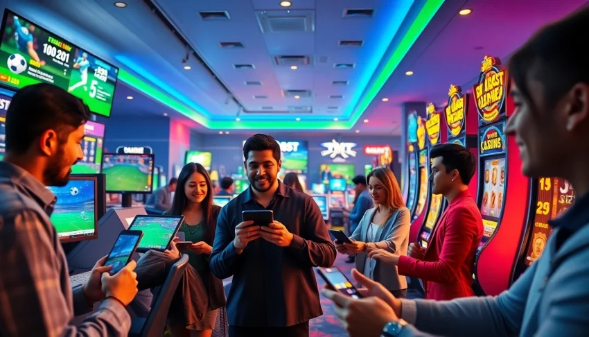 Engaging online betting scene showcasing diverse games on devices highlighting vin777.gb.net for safe gaming experiences.