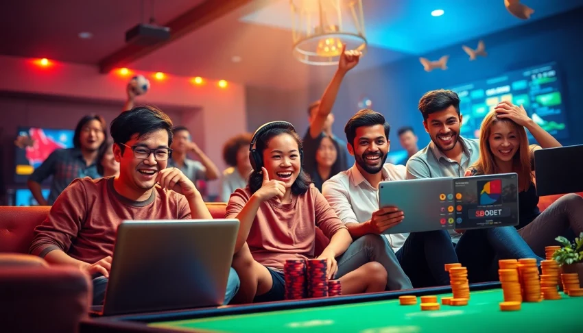 SBOBET.dance engaging online gaming scene with players betting on sports, poker, and live casino.