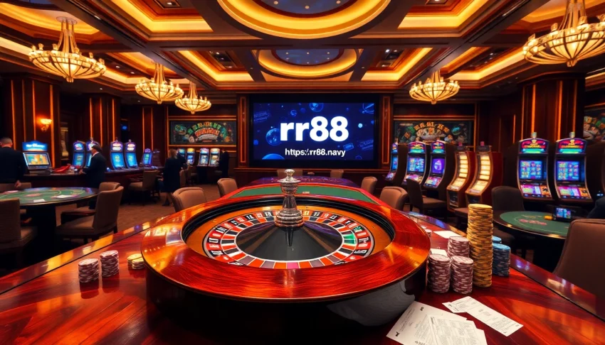 Gambling excitement at https://rr88.navy/ with vibrant roulette and poker action.