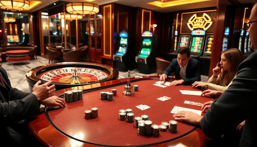 Excited players join the high-stakes poker action at https://rr88me.com/, showcasing a professional casino atmosphere.