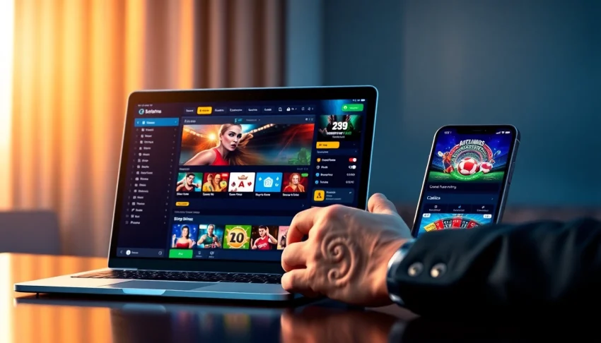 Engaging online gambling interface showcasing stimmgewitter.org games in a dynamic digital setting.