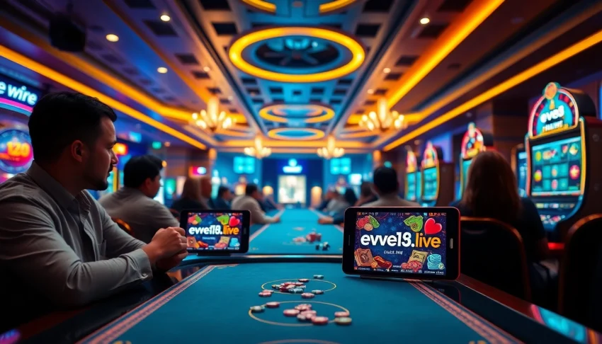 Engaging online gaming scene showcasing ev88win.live's thrilling casino experience.