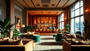 Erleben Sie den sozialen Club Lloret de Mar mit elegantem Ambiente und stilvollen Sofa.