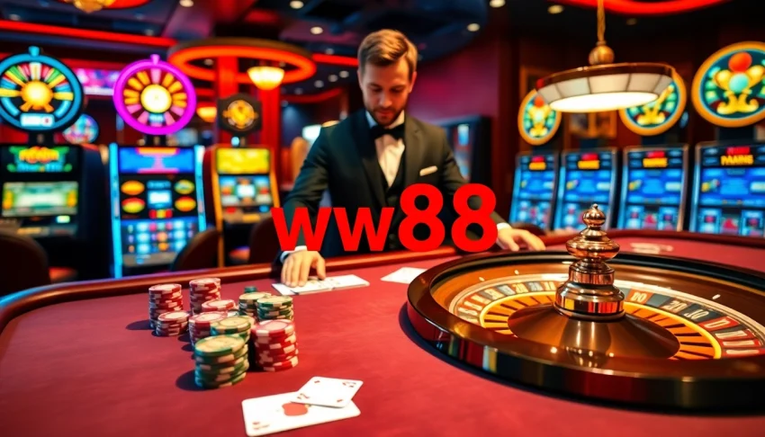 Experience the excitement of playing baccarat at ww88 with elegant casino decor and vibrant atmosphere.