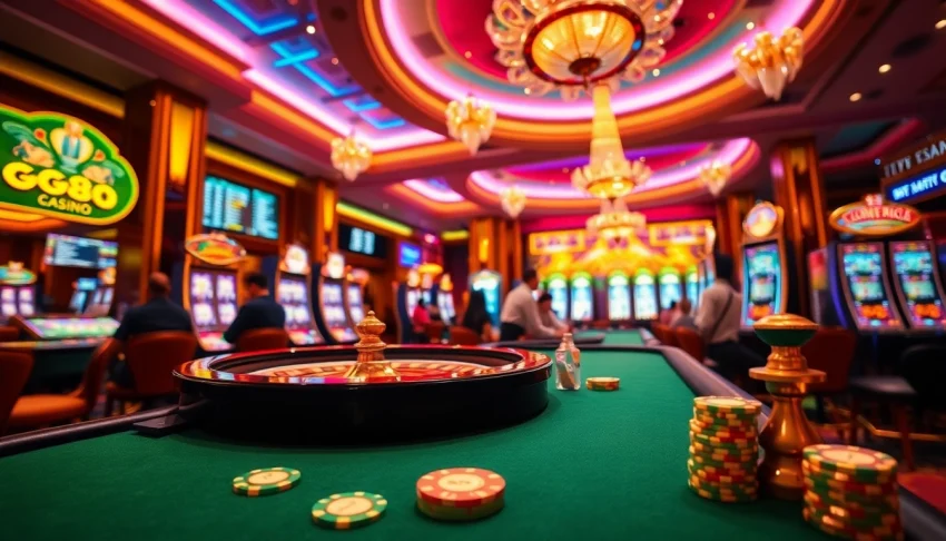 GG88 players engaging in a thrilling roulette game in a luxurious casino setting.