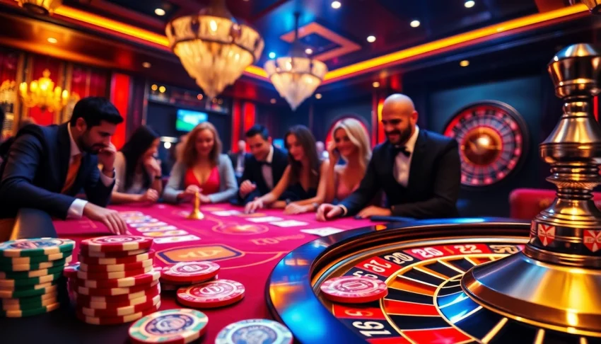 Exciting action at a casino table as players bet and strategize to win big at sun win.