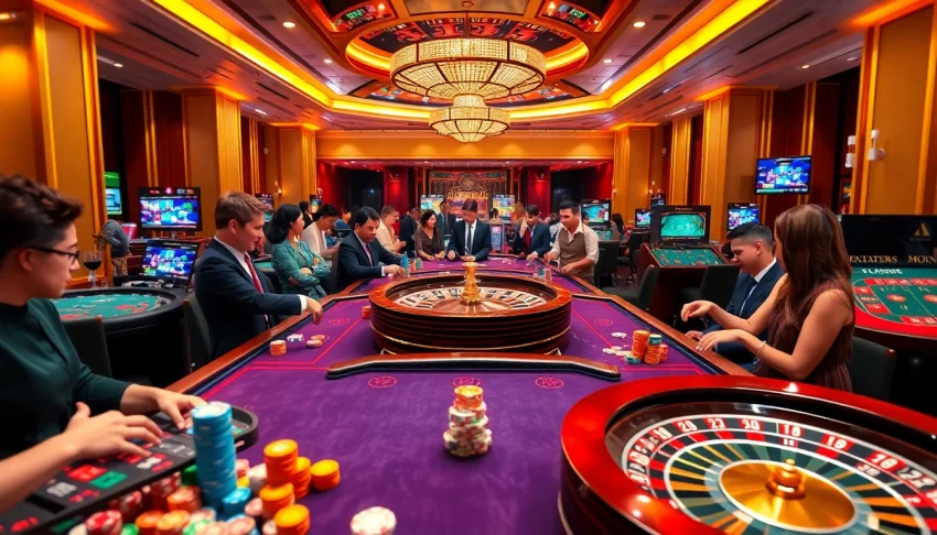 Experience thrilling gameplay at Luckywin's vibrant casino tables, where excitement meets professional gambling.