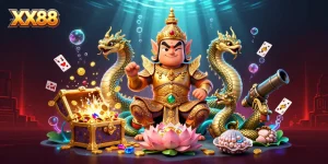 Engage in thrilling gameplay with XX88's vibrant undersea casino scene featuring treasure and action.